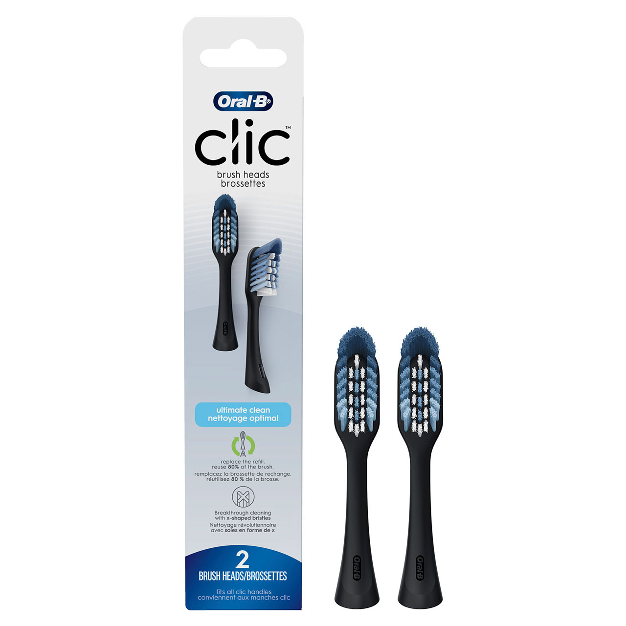 Black Oral-B Clic Toothbrush Whitening Others Brush Heads | NZ_OB97893