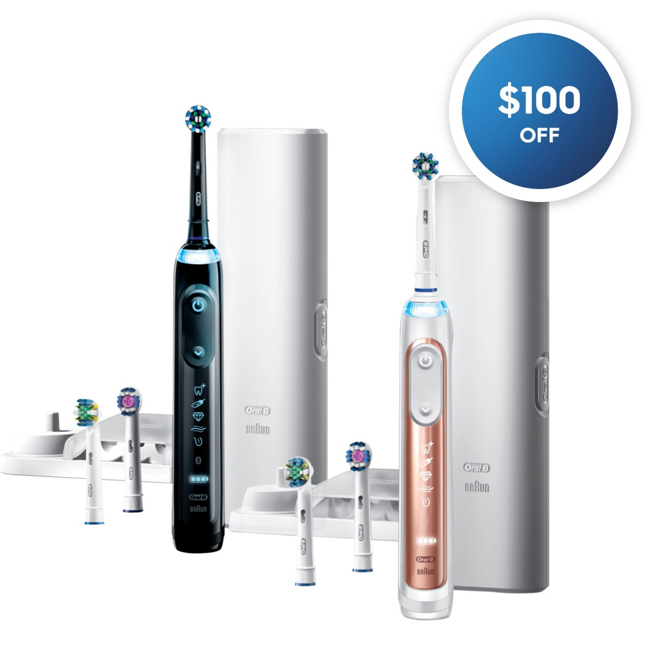 Black Rose Gold Oral-B Genius 7500 Rechargeable Genius Series | NZ_OB77231