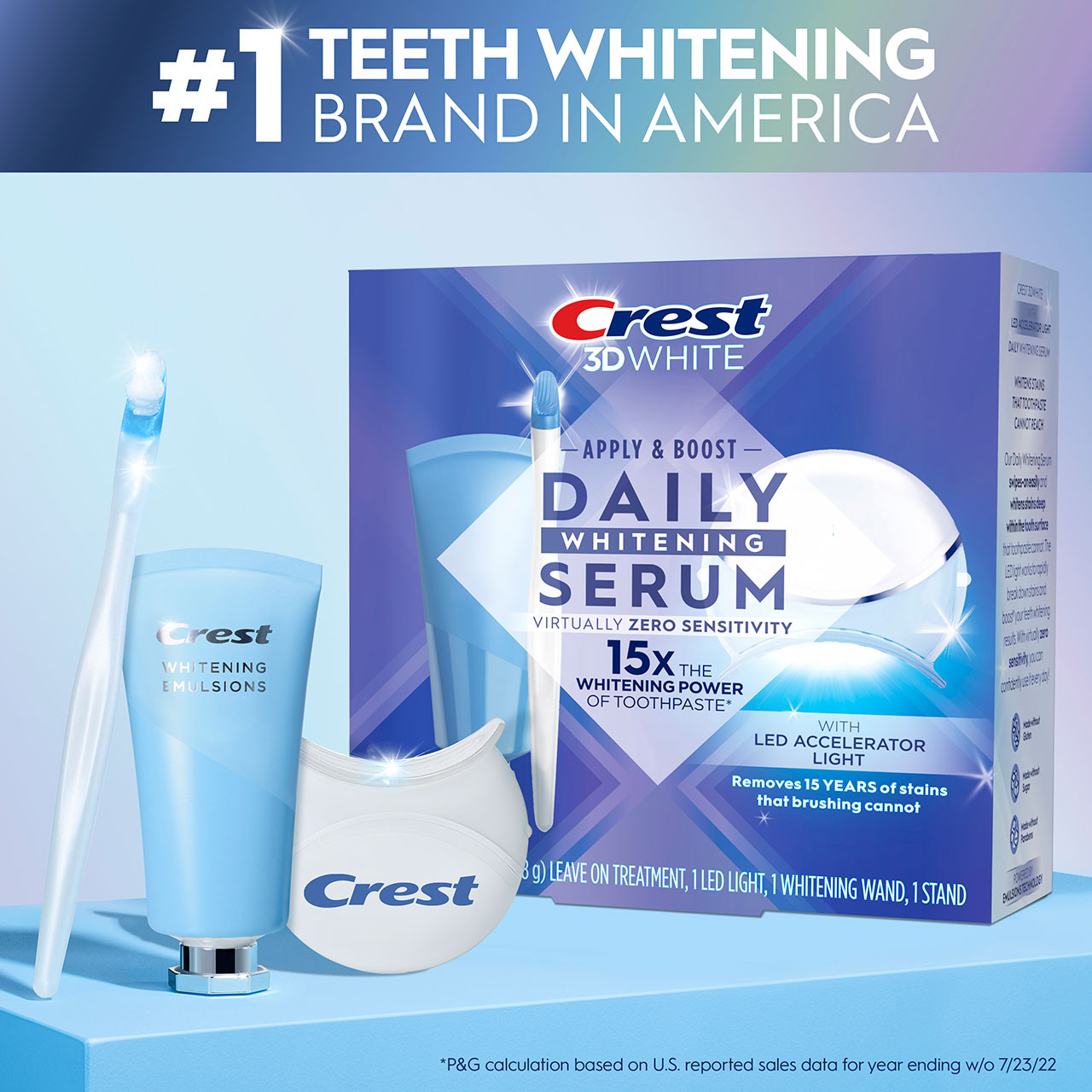 Light Oral-B Crest 3DWhite Daily Whitening Serum with LED Accessories | NZ_OB84699