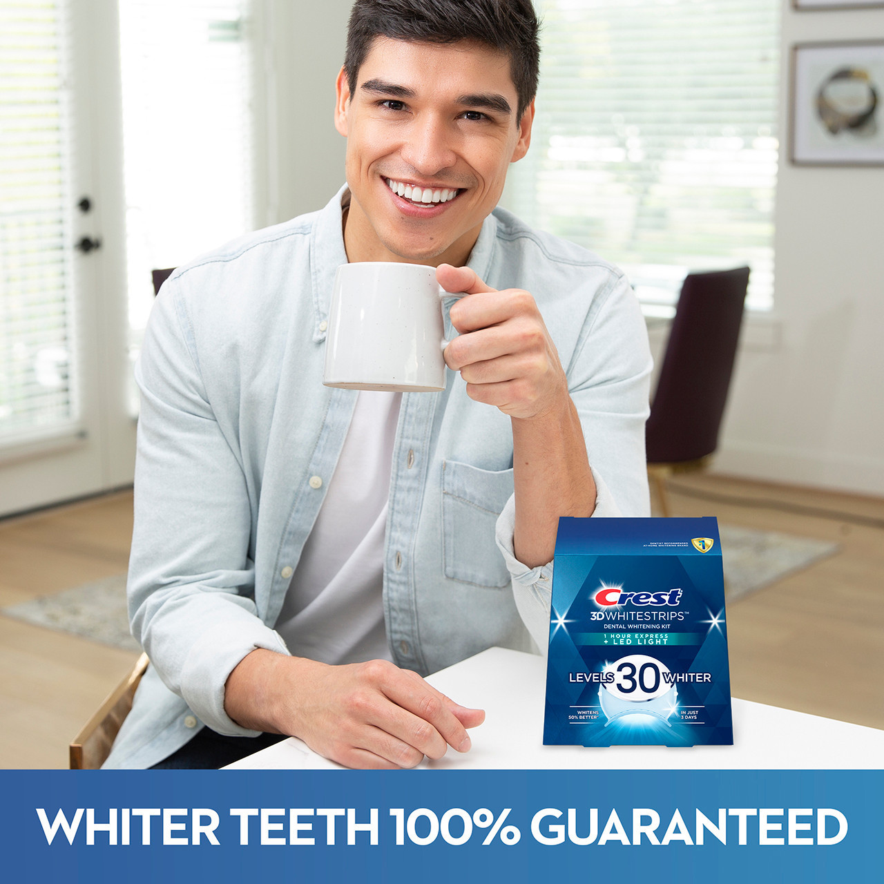 Light Oral-B Crest 3DWhitestrips Dental Whitening Kit 1 Hour Express + LED Accessories | NZ_OB19919