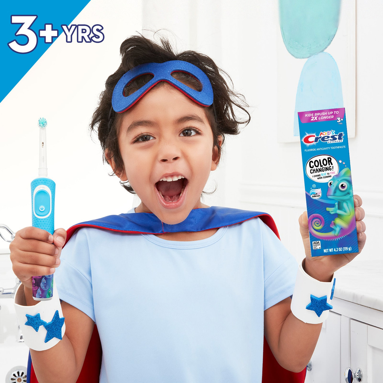 White / Blue Oral-B Crest Kids Enamel + Cavity Protection Bundles | NZ_OB22450